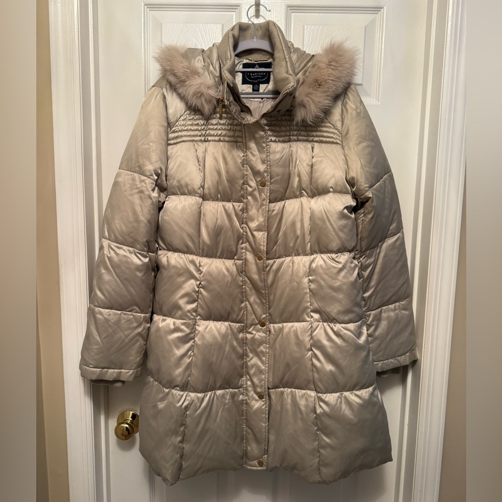 1 Madison Puffer Coat with Fox Fur Trim